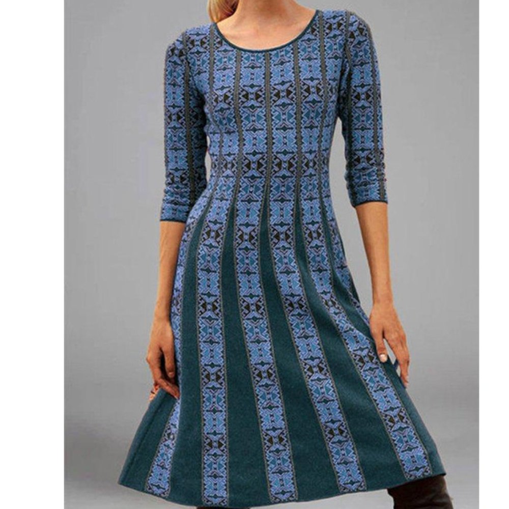 Blue 3/4 sleeve dress